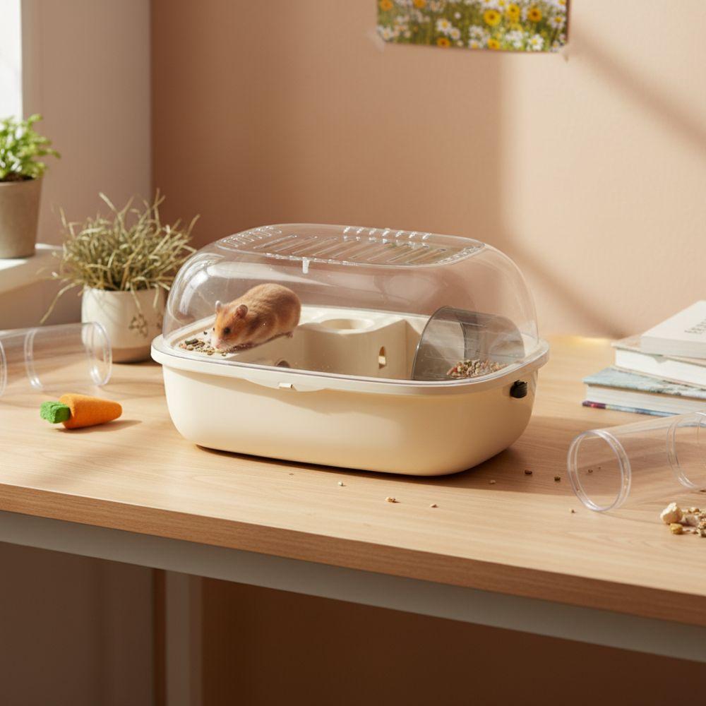 Double Layer Hamster Cage Breathable Visible Small Animal Carrier Translucent Large Space Pet Transport Box Pet Travel