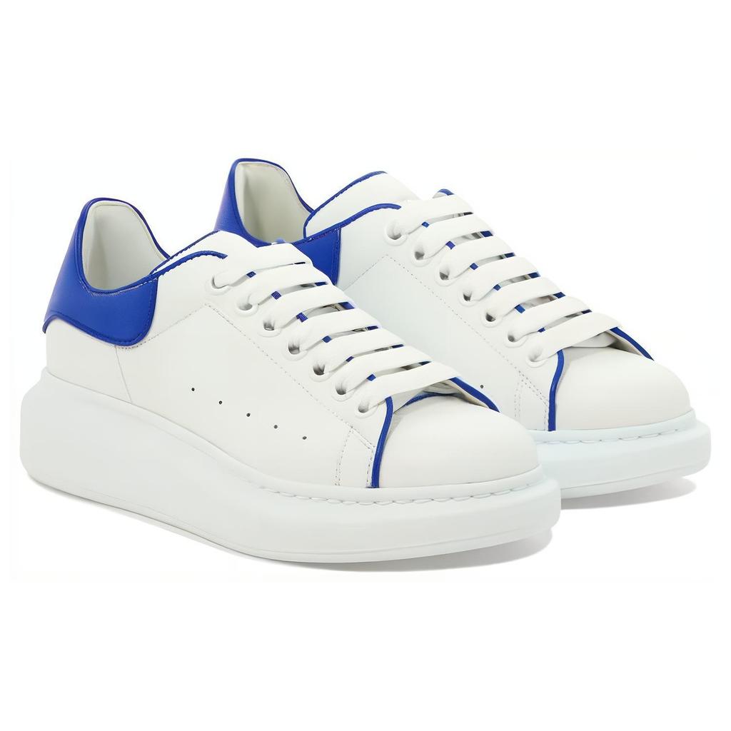 (WMNS) Alexander McQueen IOversized Leather Sneakers 'White Blue' Women's 733003WHJE58806