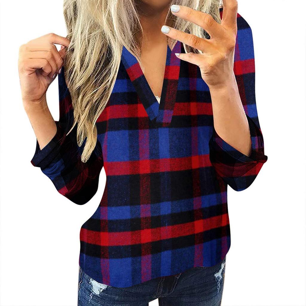 Женская повседневная хлопковая клетчатая рубашка с длинным рукавом Женская тонкая куртка-рубашка