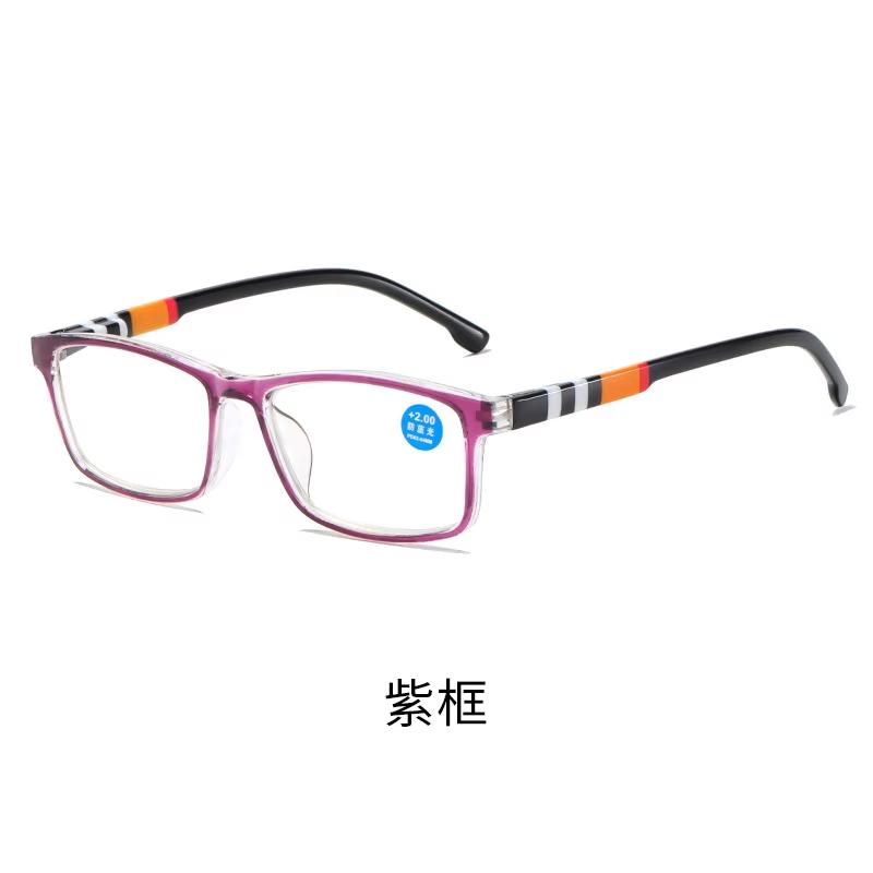 New fashion anti-blue presbyopic glasses spring leg HD reading glasses for elderly with stylish printing