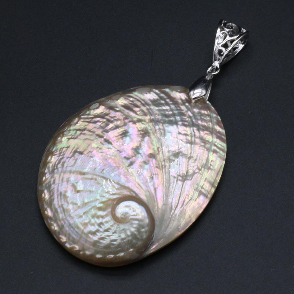 Natural Shell Pendant Vintage Style Fashion Jewelry Oval Shape Alloy Choker Necklaces Gift Ideas Jewelry High Quality Gift for Women