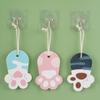 6pcs Cat Paws Compressed Wood Pulp Sponge Cartoon Strong Adsorption Force Sponge Brush Hanging Absorbent Rub Bowl Brush