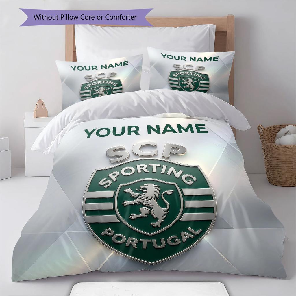 Custom Name,Sporting CP Pattern Bedding Home Decoration Birthday Gift ( 1 duvet cover + 2 pillowcase, without core),fan merchandise.