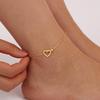 Summer Love Titanium Steel Heart Anklet: Simple & Versatile Japanese-Korean Fashion Jewelry for Women