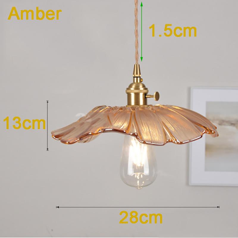 Подвесной светильник в виде цветка, стеклянный подвесной светильник с трехцветной лампочкой E27, современное декоративное освещение для спальни, столовой, фойе