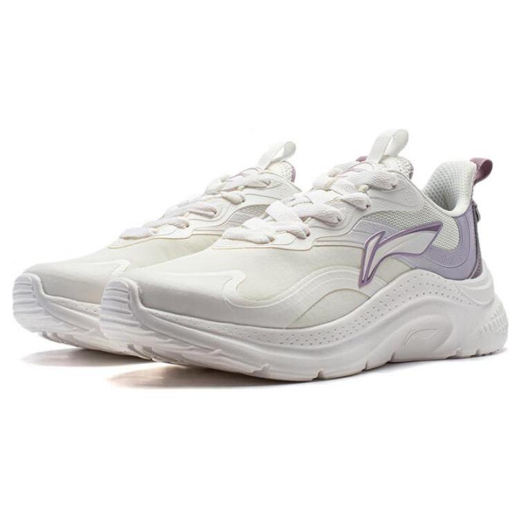 Li Ning Youyi Нескользящие износостойкие низкие повседневные кроссовки женские Бело-фиолетовые AGLT152-3