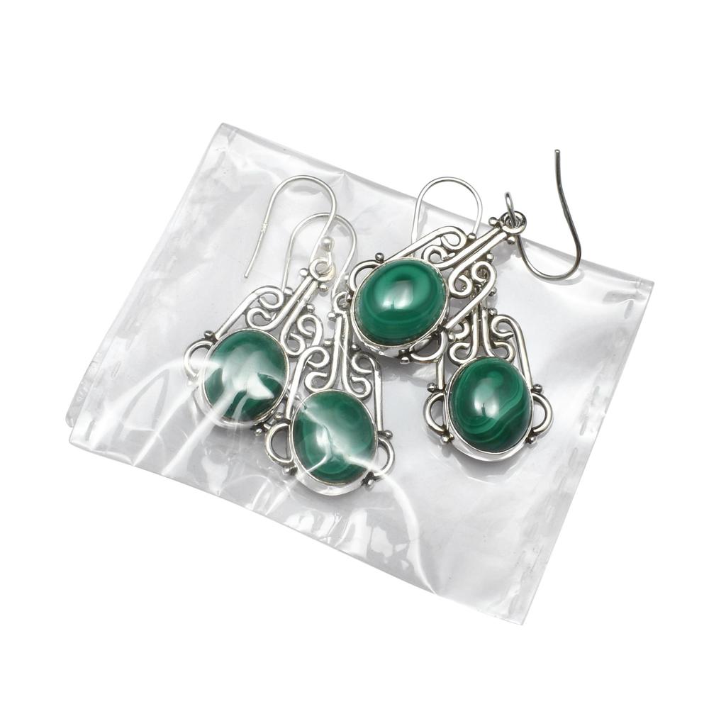Серьги из натурального малахита, серебро 925 пробы, филигранные серьги, висячие серьги, украшения ручной работы, подарок на Пасху