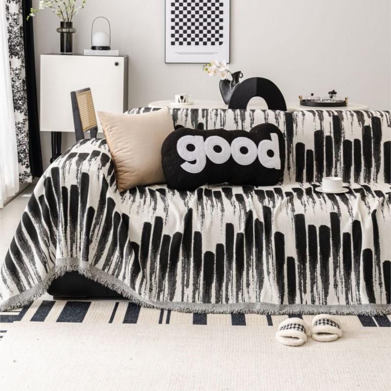 Modern Throw Color Block Camping Picnic Blanket Cover INS Nordic Sofa Cover Mat Throw Blankets for Living Room Couple Position