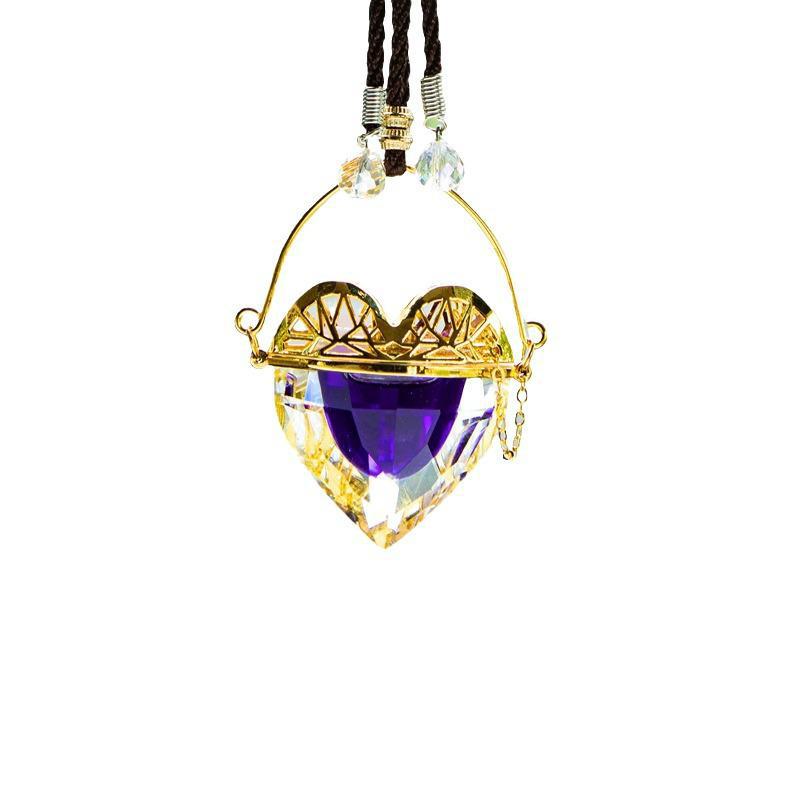 Heart-Shaped Geometric Car Perfume Pendant - European & American Design