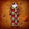 Fashion Printed Family Matching Hooded Long Sleeved Zippered Hooded  Jumpsuit Set