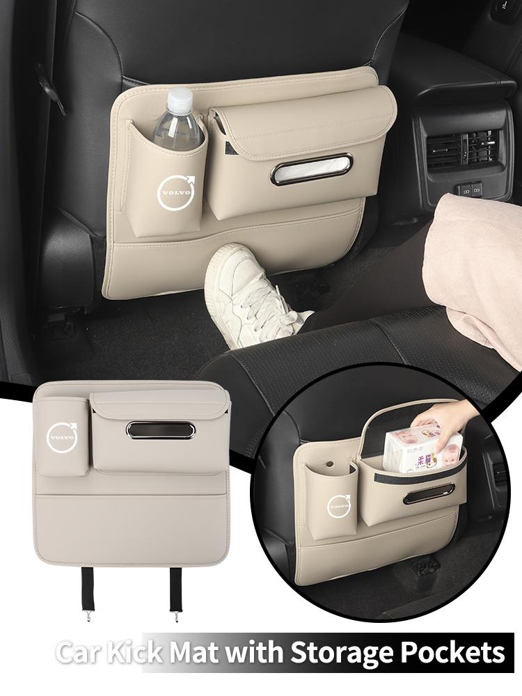 PU Leather Multifunctional Car Stickers Bag Half-Cover Anti-Kick Mat Pad For Volvo T6 S60 C70 XC40 V40 XC70 V70 S40 AWD V90 S90