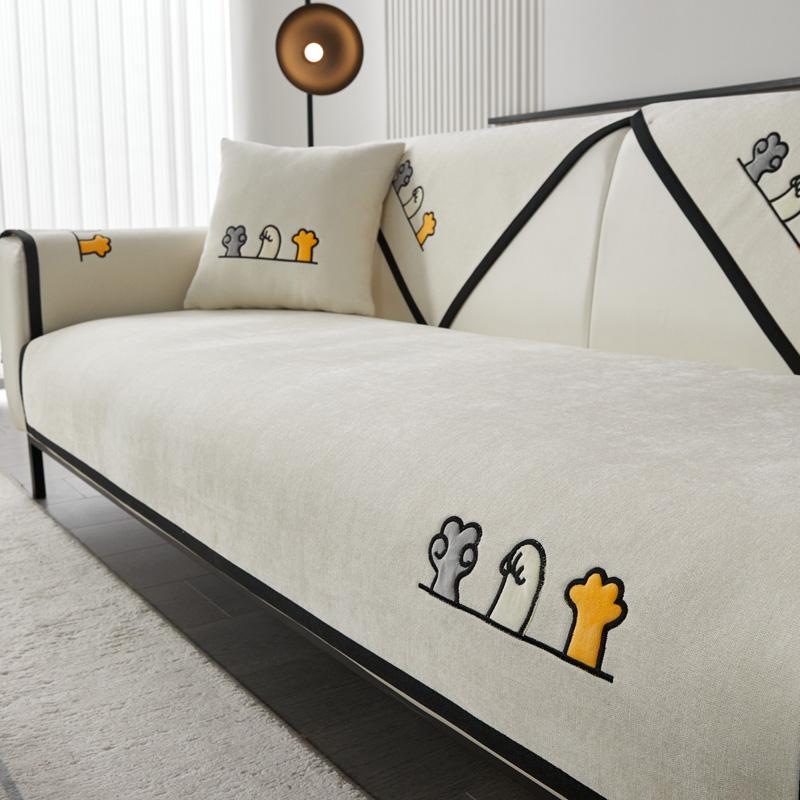 Мягкий шенилл с вышивкой Four Season Universal Sofa Полотенца, Г-образный секционный противоскользящий чехол для дивана для гостиной