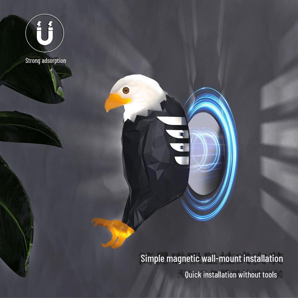 Настенный светильник в виде животного орла с дистанционным управлением - магнитный подвесной ночник, светодиодный декоративный светильник для создания домашней атмосферы.