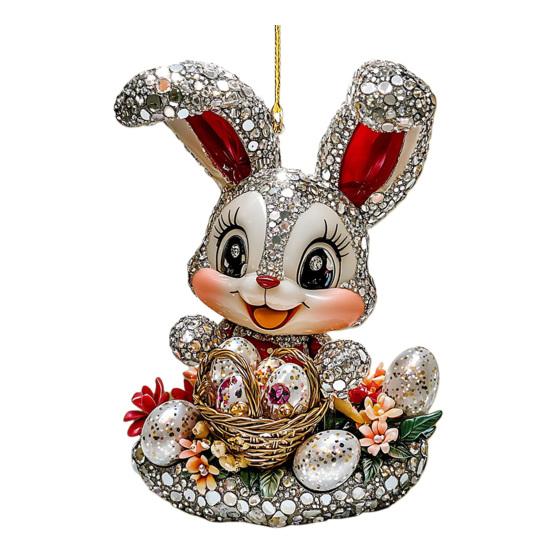 1/3 шт. Подвеска в виде пасхального кролика 2D плоский акриловый брелок милый кролик форма автомобиль