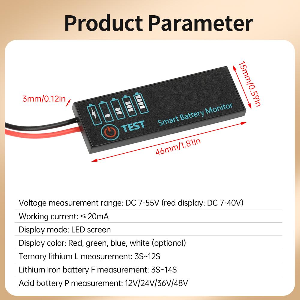 3S-14S DC7-55V Индикатор уровня заряда батареи 12V 24V 36V 48V Плата индикатора емкости литиевой батареи 18650 Тестер напряжения заряда свинцово-кислотной батареи