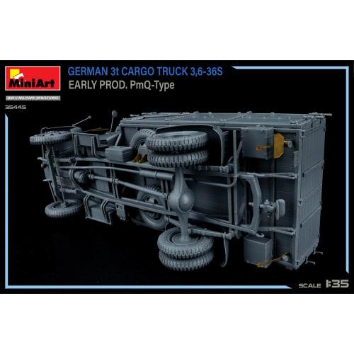 Miniart 1/35 Scale German 3-Ton Cargo Truck 3,6-36S Early Model PmQ Type Plastic Model MA35445