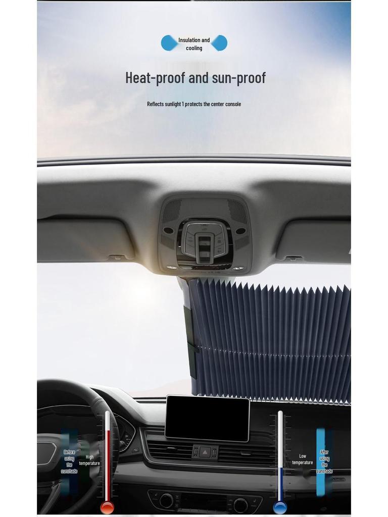 Automatic Retractable Sunshade for New Energy Vehicles - Front Windshield Sun Protection