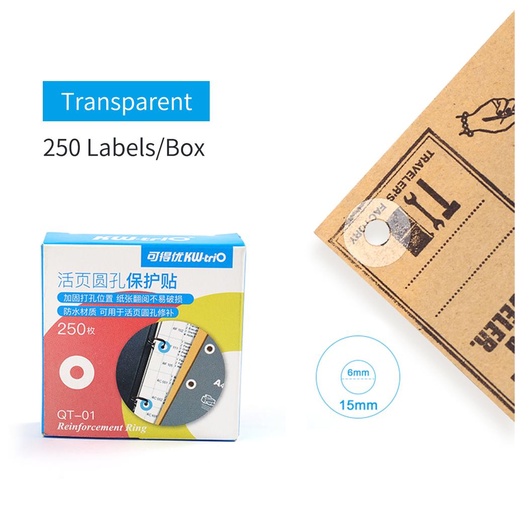 KW-trio отрывные бумажные этикетки для усиления отверстий, круглые наклейки, самоклеящийся дырокол