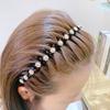Vintage Non-slip Flower Headwear Wave Thin Headband Crystal Women Hair Hoop Korean Style Hairbands