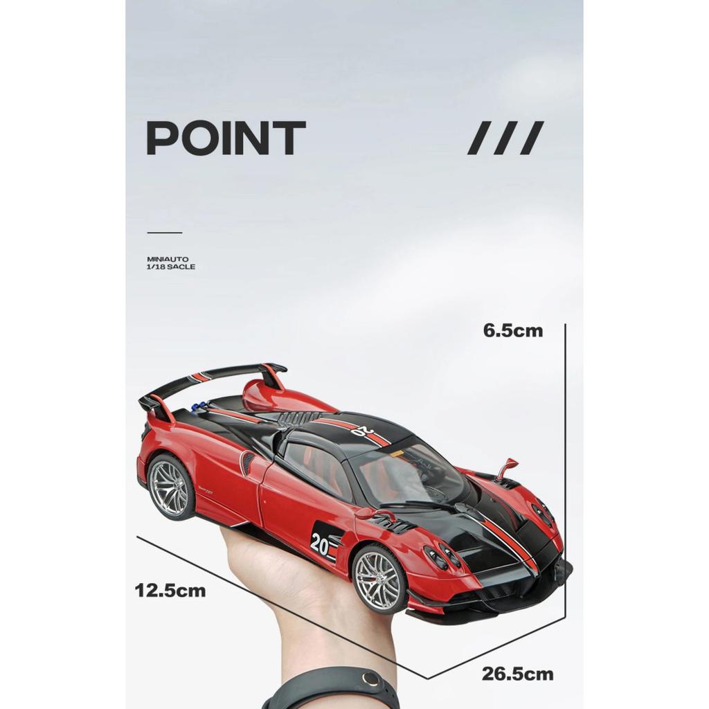1/18 Pagani Huayra BC Суперкар Сплав Машинка Литые и Игрушечные Транспортные Средства Модель Машины Звук и Свет Инерционная Машинка Игрушки для Детей Подарки