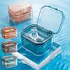 Draining Denture Storage Case 3Layers Dental Braces Container Denture Soaking Case Travel
