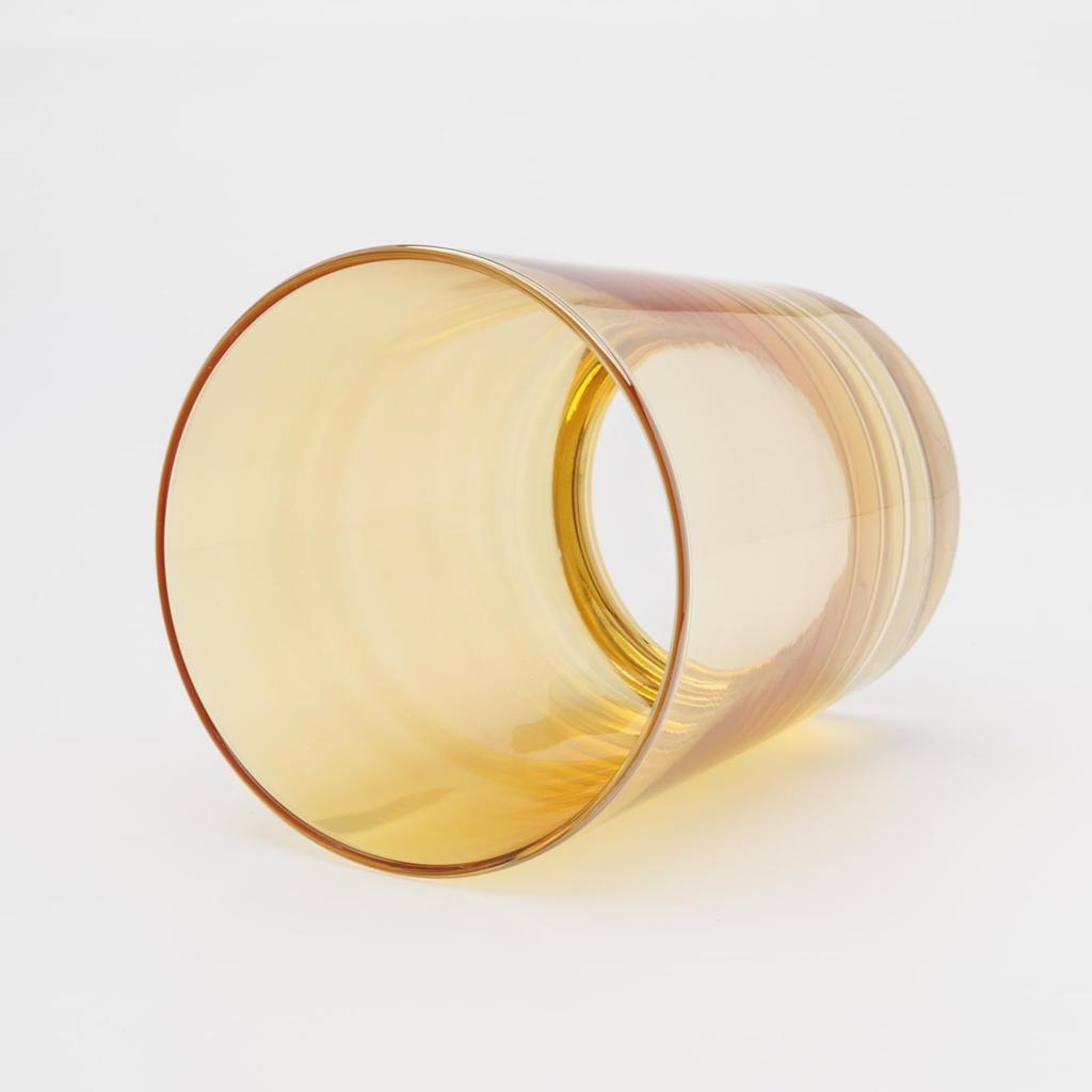 Otsuka Glass "Pinsel" Rocks Glass, Old Size L, Approx. 260ml, Amber Brown, Made in Japan, 6740-725-4-1P