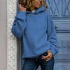 Осень-зима Женская толстовка с капюшоном, плотная, однотонная, свободная, с длинными рукавами, эластичные манжеты, теплый спортивный топ, повседневный стиль, уличная одежда, толстовка с капюшоном