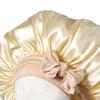 Satin Hair Bonnet for Sleeping Women Double-Layer Faux Silk Cap with Tie Curling