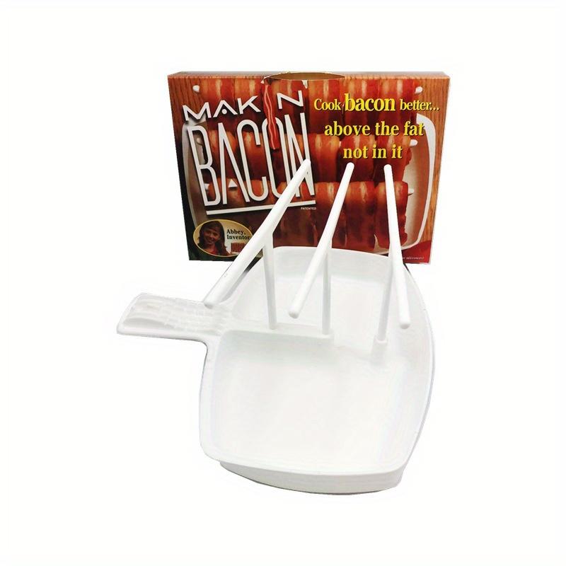 Microwave Bacon Rack, Reusable Tray, Oil Drainage, Healthier Crispy Bacon Cooker for Home, Outdoor, Commercial Use