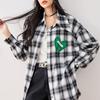 Women's Autumn and Winter Vintage Check Long Sleeve Top