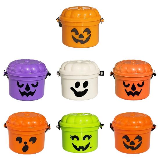 3/7 шт. Мини-ведерко-тыква Яркий ностальгический дизайн Странная атмосфера Жуткое украшение в виде мини-ведерка-тыквы