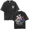 Washed Vintage Game Hollow Knight Double Sided Print T-shirt Fans Gift Men Women Fashion Casual Oversized Short Sleeve T Shirts