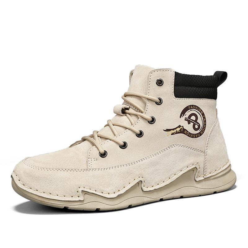 Мужские высокие кожаные туфли на шнуровке повседневные кроссовки размера плюс 39-46