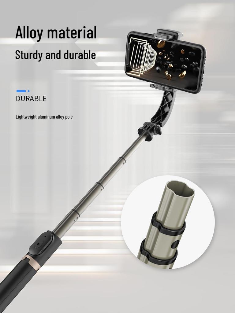 Q08 Bluetooth Selfie Stick: Anti-shake Gimbal, Mini Phone Holder, Desktop Tripod