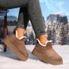 Women's Non-slip Flat Ankle Boots Warm Plush Snow Boots Winter Thick-soled Casual Shoes 2024 New Suede Walking Botas Femininas