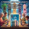 Карточная игра «5 Башен» Прочное качество Для 2-5 игроков С правилами на английском и китайском языках