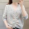 Женская нижняя рубашка с v-образным вырезом, кружевной вязаный топ, пуловер на весну и осень, верхняя одежда, универсальный свитер