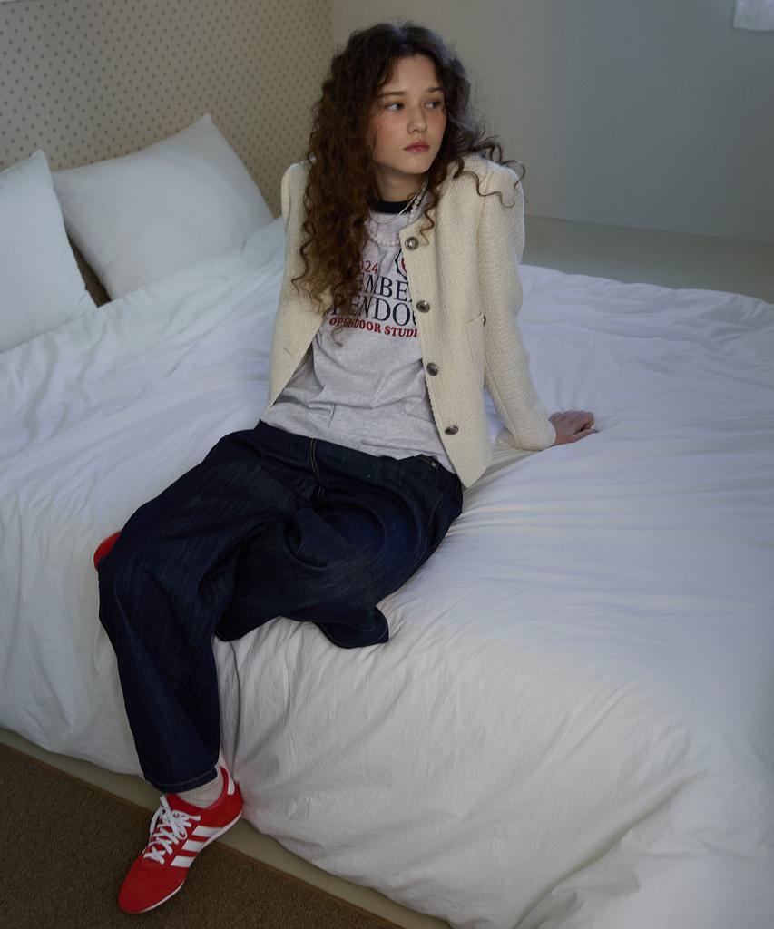 Opendoorstudio Texture Tweed Jaket Ivory