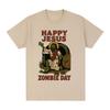 Happy Jesus Zombie Day Funny Meme Graphic 100cotton Unisexs Shirt Oneck Short Sleeve Harajuku Unisexs Fashion Oversized Tshirt