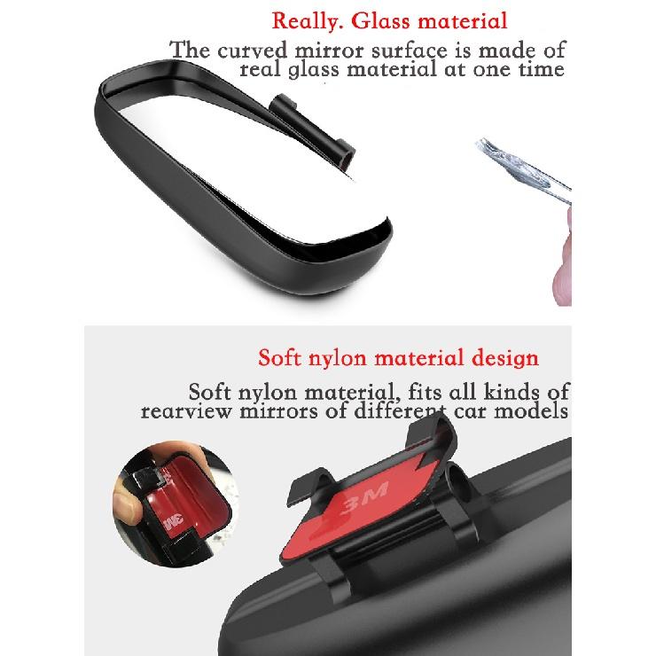 Автомобильное зеркало HD, стеклянная шторка, регулируемая широкая точка, угол наклона зеркала, парковка, вид сзади