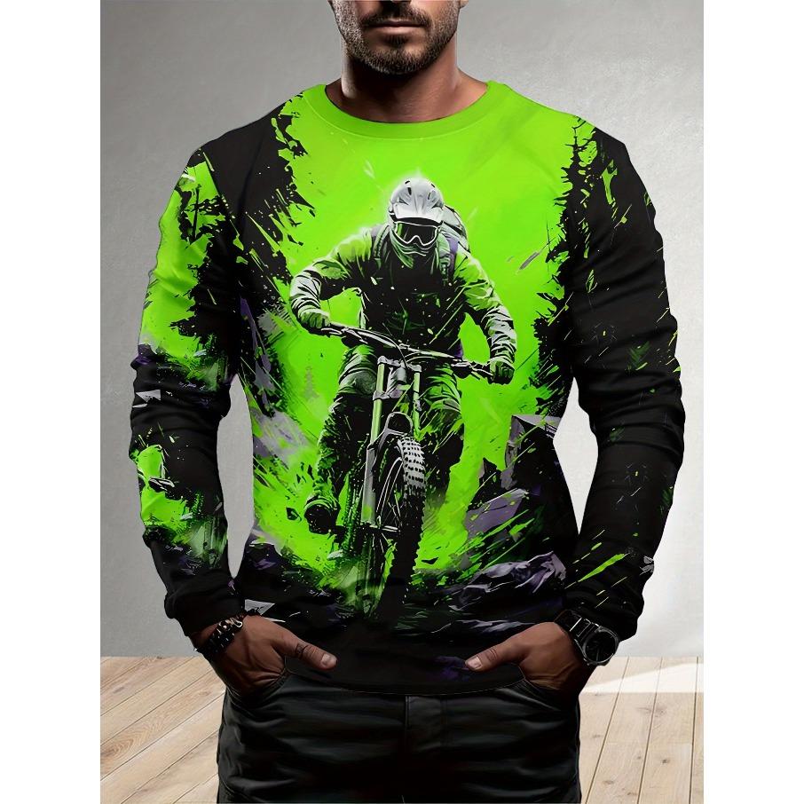 Женская футболка с круглым вырезом, длинным рукавом и 3D-принтом