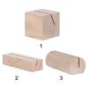 Simple Wooden Table Numbers Holder Retro Clamps Stand Photos Clips Round Shape Base Desktop Decoration Wedding Supplies
