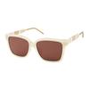 Personality Comfortable & Stylish Shade Plate Frame Square Sunglasses Women's Beige