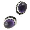 [P7140] - Silver 'Heaven' Silver Amethyst Earrings - 12x9 Mm