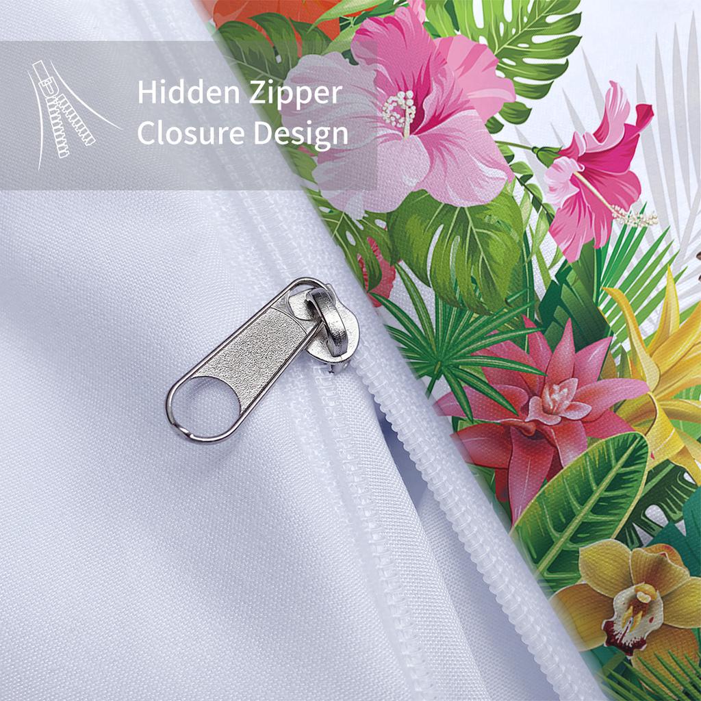 3pcs Flowers and Birds Pattern Printed Bedding Set, Suitable for Women Bedroom, Queen, King, Twin Bed,1*duvet Cover+2*pillowcase