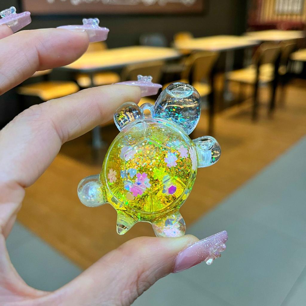 Diy Creative Table Toy Gift with Luminous Sand, Dazzling and Sparkling Turtle Ornaments