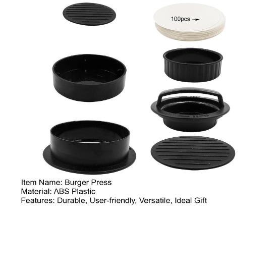 Пресс для гамбургеров 3-в-1, набор для приготовления пирожков на гриле, ползунки для фаршированных гамбургеров, прочный пластик, не содержащий бисфенола А, легкосъемный кухонный гаджет для любителей барбекю