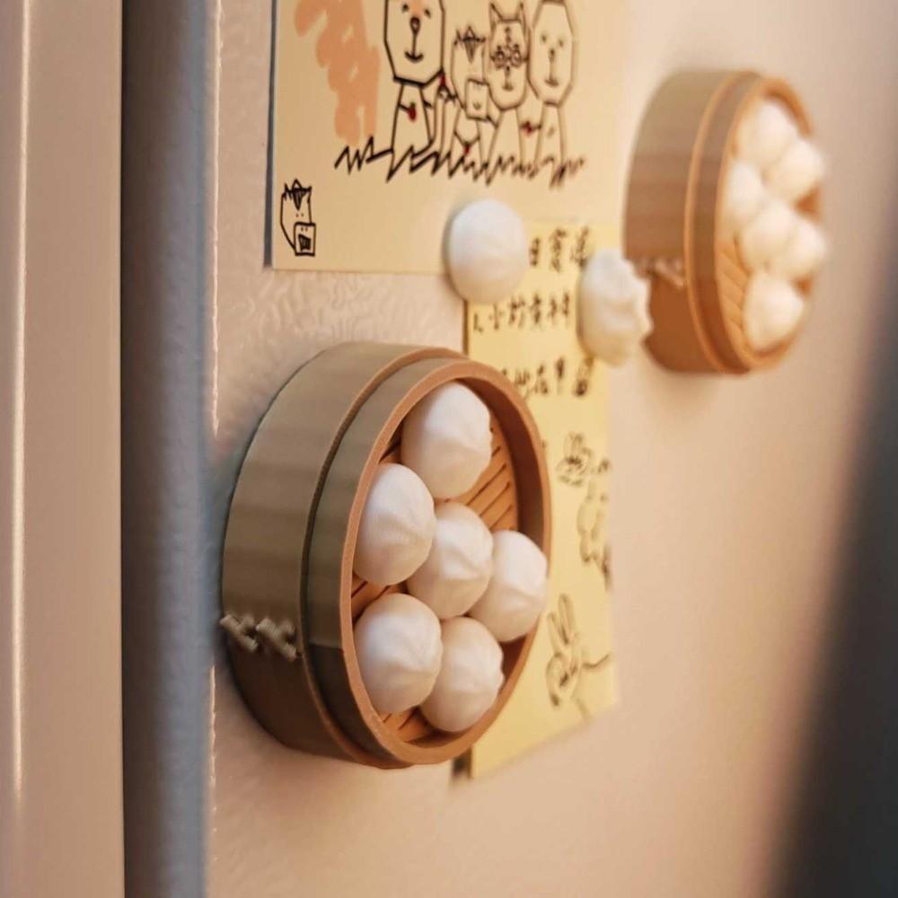 Realistic Chinese Dim Sum Refrigerator Magnet Plastic Miniature Food Magnetic Sticker Gift