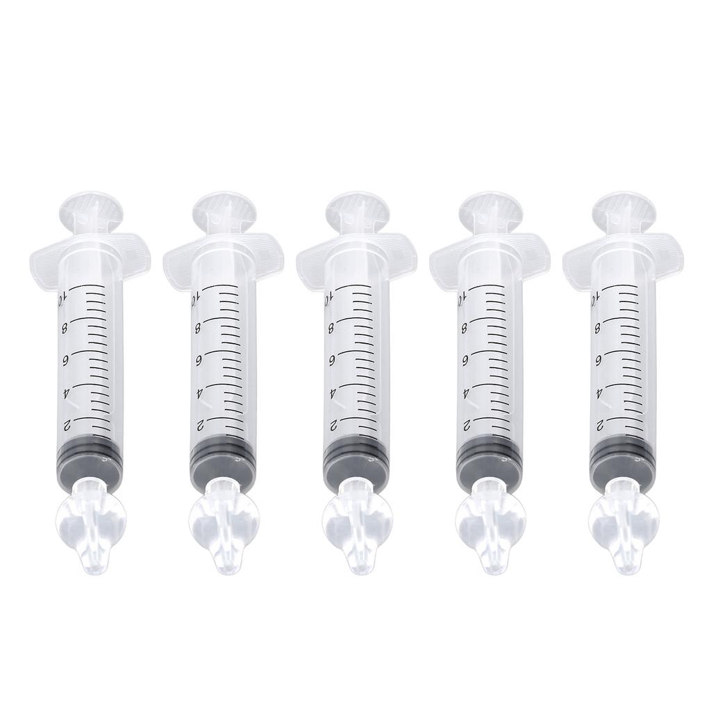 5pcs Syringe Nasal Irrigator Silicone Tip Portable Lightweight Baby Nose Rinsing Tool 10ml