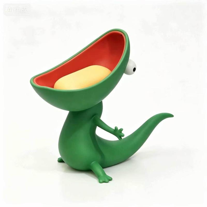 Creative Cartoon Lizard Soap Box, Candy Box, Home Desktop Entrance Keychain, Storage Ornament